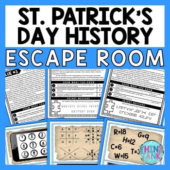 St. Patrick's Day ESCAPE ROOM - Reading Comprehension Activity - March 17