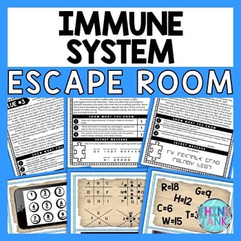 Immune System ESCAPE ROOM - Reading Comprehension Activity - Human Body