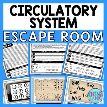 Circulatory System ESCAPE ROOM - Reading Comprehension Activity - Human Body