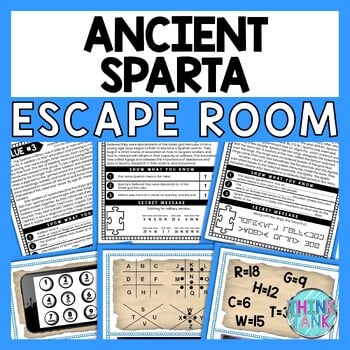 Sparta ESCAPE ROOM - Reading Comprehension Activity - Ancient Greece