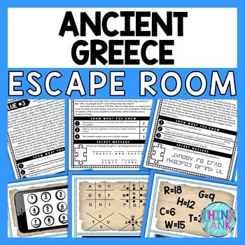 Ancient Greece ESCAPE ROOM - Reading Comprehension Activity