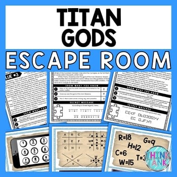 Titan Gods ESCAPE ROOM - Reading Comprehension Activity - Greek Mythology