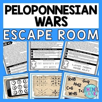 Peloponnesian Wars ESCAPE ROOM - Reading Comprehension Activity - Ancient Greece