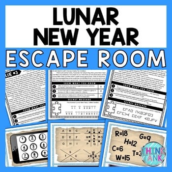 Lunar New Year ESCAPE ROOM - Reading Comprehension Activity - Chinese New Year