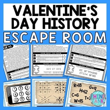 Valentine's Day ESCAPE ROOM - Reading Comprehension Activity - February