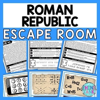 Roman Republic ESCAPE ROOM - Reading Comprehension Activity - Ancient Rome