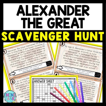 Alexander the Great Scavenger Hunt Reading Comprehension Activity