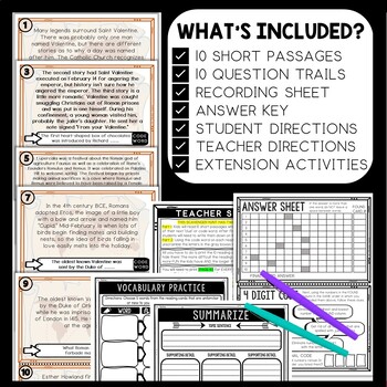 History of Valentine's Day Scavenger Hunt Reading Comprehension Activity - Image 2