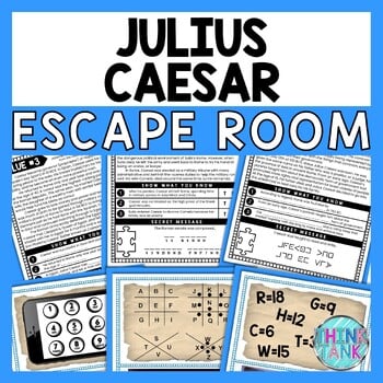 Julius Caesar ESCAPE ROOM - Reading Comprehension Activity - Ancient Rome
