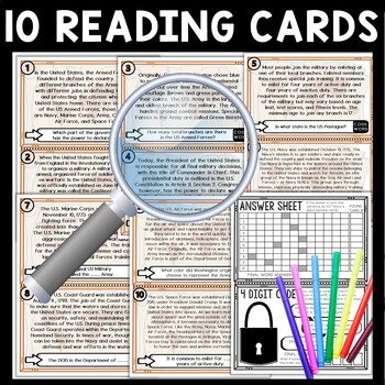 Armed Forces Scavenger Hunt Reading Comprehension Activity US Military - Image 3