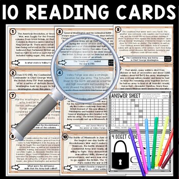 Valley Forge Scavenger Hunt Reading Comprehension Activity - Revolutionary War - Image 3