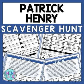 Patrick Henry Scavenger Hunt - Reading Comprehension Activity Revolutionary War
