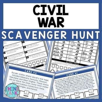 Civil War Scavenger Hunt - Reading Comprehension Activity - Abraham Lincoln