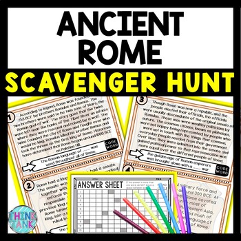 Ancient Rome Scavenger Hunt Reading Comprehension Activity