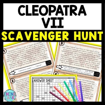 Cleopatra Scavenger Hunt Reading Comprehension Activity - Ancient Egypt