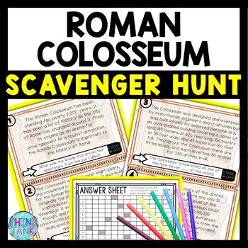 Roman Colosseum Scavenger Hunt Reading Comprehension Activity - Ancient Rome
