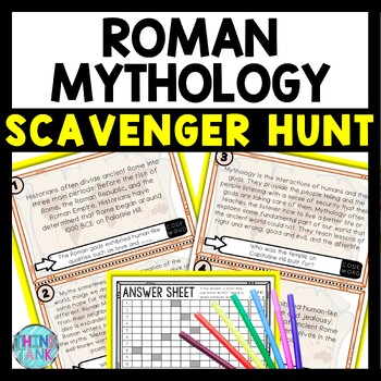 Roman Mythology Scavenger Hunt Reading Comprehension Activity - Ancient Rome