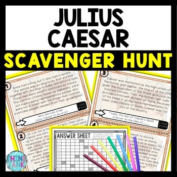 Julius Caesar Scavenger Hunt Reading Comprehension Activity - Ancient Rome