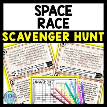 Space Race Scavenger Hunt Reading Comprehension Activity - Cold War