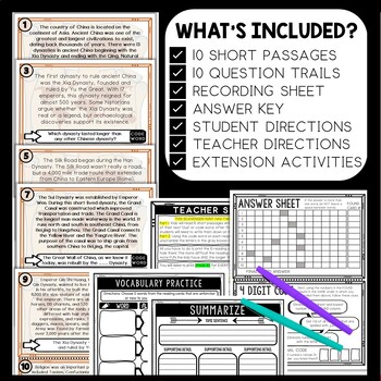 Ancient China Scavenger Hunt Reading Comprehension Activity - Image 3