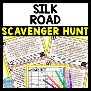 Silk Road Scavenger Hunt Reading Comprehension Activity - Ancient China