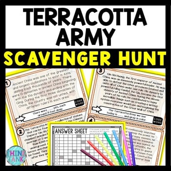 Terracotta Army Scavenger Hunt Reading Comprehension Activity - Ancient China