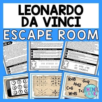 Leonardo da Vinci ESCAPE ROOM - Reading Comprehension Activity - Art History