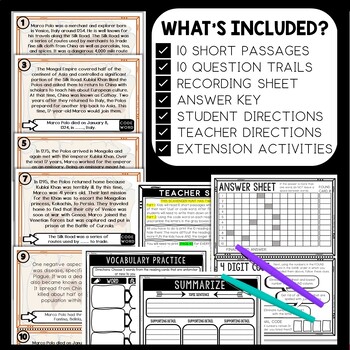 Marco Polo Scavenger Hunt Reading Comprehension Activity - Ancient China - Image 2