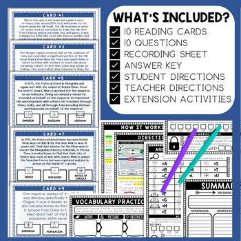 Marco Polo Scavenger Hunt - Reading Comprehension Activity - Ancient China - Image 2