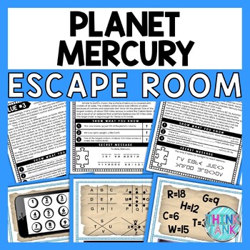 Planet Mercury ESCAPE ROOM - Reading Comprehension Activity - Solar System