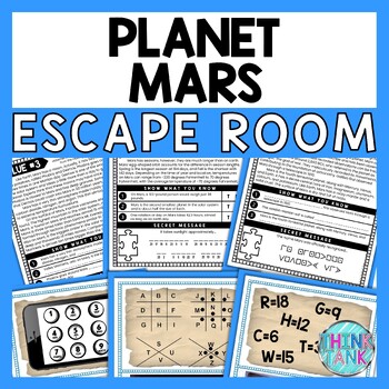 Planet Mars ESCAPE ROOM - Reading Comprehension Activity - Solar System