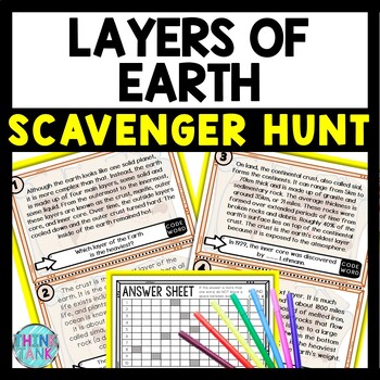 Layers of Earth Scavenger Hunt Reading Comprehension Activity