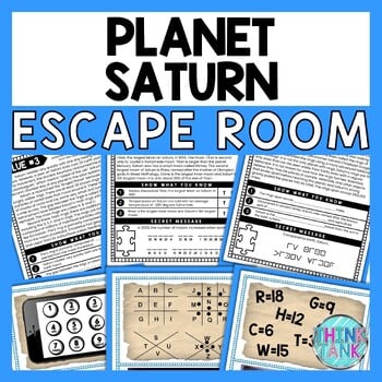 Planet Saturn ESCAPE ROOM - Reading Comprehension Activity - Solar System