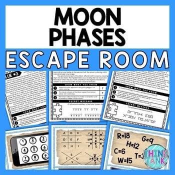 Moon Phases ESCAPE ROOM - Reading Comprehension Activity