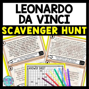 Leonardo da Vinci Scavenger Hunt Reading Comprehension Activity