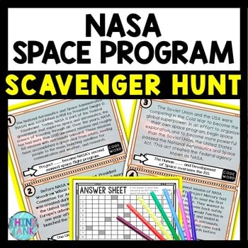 NASA Space Program Scavenger Hunt Reading Comprehension Activity