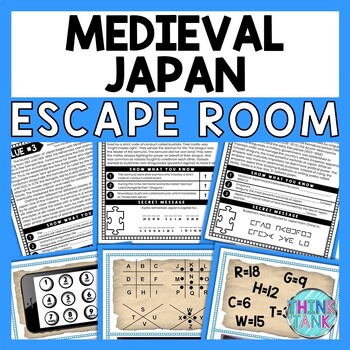 Medieval Japan ESCAPE ROOM - Reading Comprehension Activity - Samurai