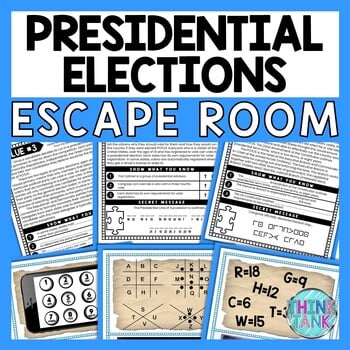 Presidential Elections ESCAPE ROOM Reading Comprehension Activity - Election Day
