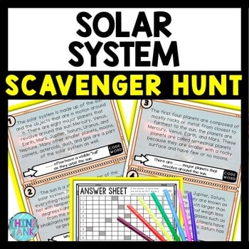 Solar System Scavenger Hunt Reading Comprehension Activity