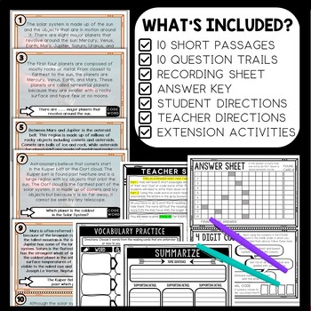 Solar System Scavenger Hunt Reading Comprehension Activity - Image 2
