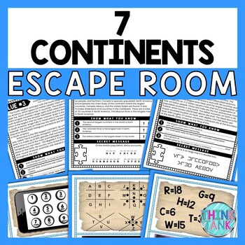 Continents ESCAPE ROOM - Reading Comprehension Activity - World Geography