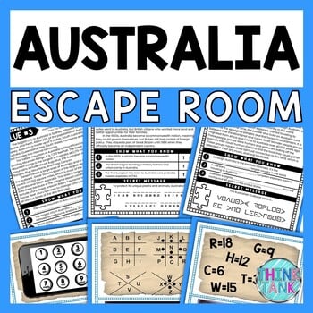 Australia ESCAPE ROOM - Reading Comprehension Activity - World Geography