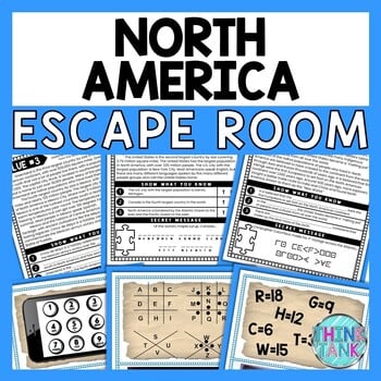 North America ESCAPE ROOM - Reading Comprehension Activity - World Geography