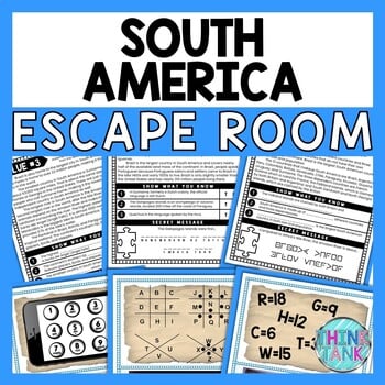 South America ESCAPE ROOM - Reading Comprehension Activity - World Geography