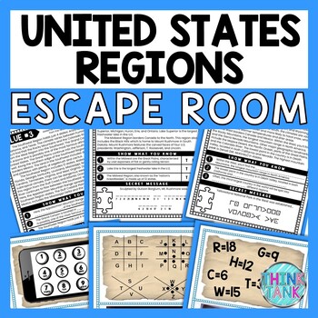 Regions of the United States ESCAPE ROOM - Reading Comprehension Activity