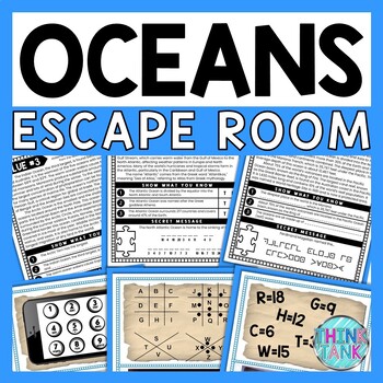 Oceans ESCAPE ROOM - Reading Comprehension Activity - World Geography