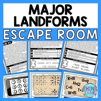 Landforms ESCAPE ROOM - Reading Comprehension Activity - World Geography