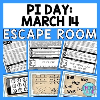 Pi Day ESCAPE ROOM - Reading Comprehension Activity - Math and Science March 14
