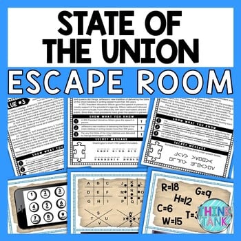 Presidential State of the Union ESCAPE ROOM - Reading Comprehension Activity