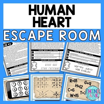 Human Heart ESCAPE ROOM - Reading Comprehension Activity - Circulatory System
